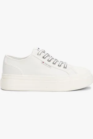 Tommy Hilfiger Leather Contrast Stitch Platform Trainers