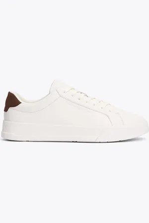 Tommy Hilfiger Leather Contrast Heel Court Trainers