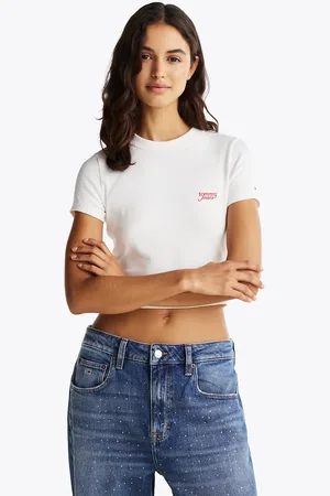 Tommy Hilfiger Logo Cropped Slim T-Shirt