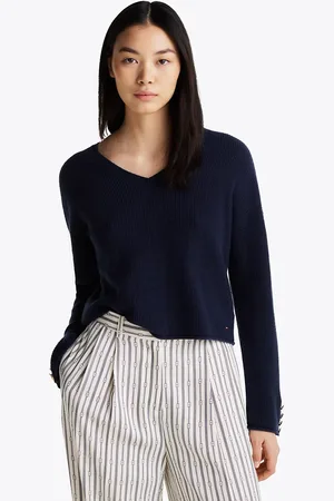 Tommy Hilfiger Wool Blend Relaxed Cropped Jumper