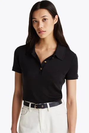 Tommy Hilfiger Slim Fit Gold-Tone Button Polo Shirt