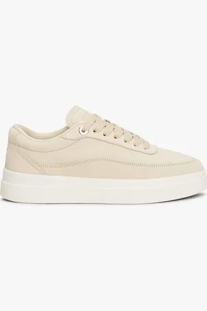 Tommy Hilfiger Leather Metallic Logo Court Trainers