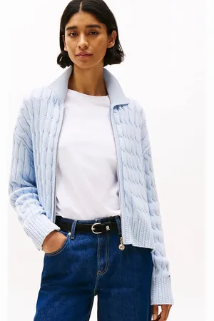 Tommy Hilfiger Cable Knit Zip-Thru Boxy Cardigan