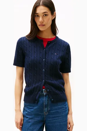 Tommy Hilfiger Cable Knit Short Sleeve Cardigan
