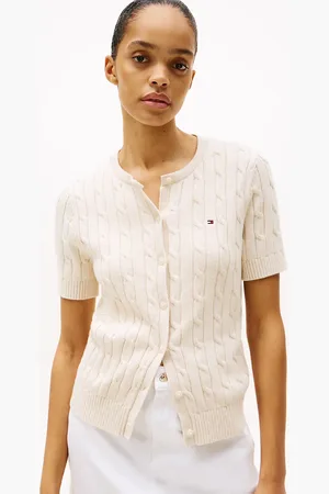 Tommy Hilfiger Cable Knit Short Sleeve Cardigan