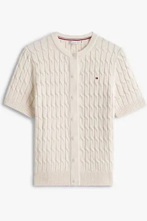 Tommy Hilfiger Adaptive Cable Knit Short Sleeve Cardigan