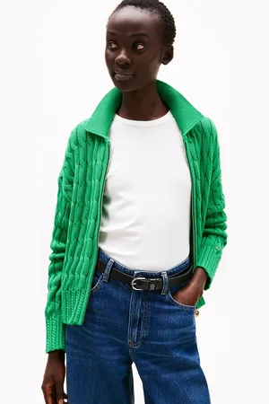 Tommy Hilfiger Cable Knit Zip-Thru Boxy Cardigan