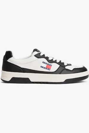 Tommy Hilfiger Leather Mix Embossed Cupsole Trainers