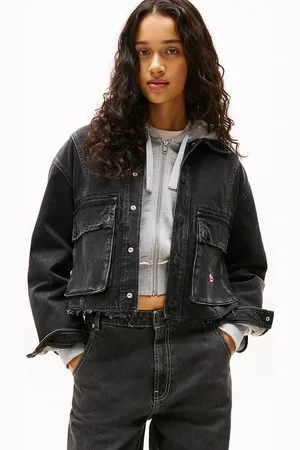 Tommy Hilfiger Raw Hem Cropped Denim Jacket