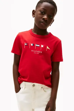 Tommy Hilfiger Multi-Flag Embroidery Crew Neck T-Shirt