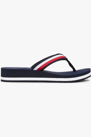 Tommy Hilfiger Signature Strap Wedge Flip Flops