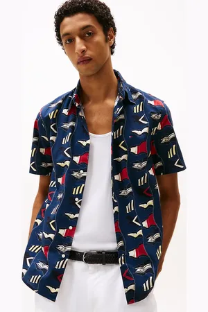 Tommy Hilfiger Regular Fit Flag Print Poplin Shirt
