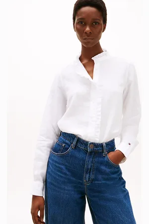 Tommy Hilfiger Relaxed Fit Ruffle Linen Shirt