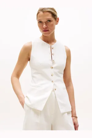 Tommy Hilfiger Linen Blend Longline Waistcoat