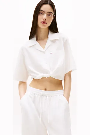 Tommy Hilfiger Cropped Relaxed Short Sleeve Shirt