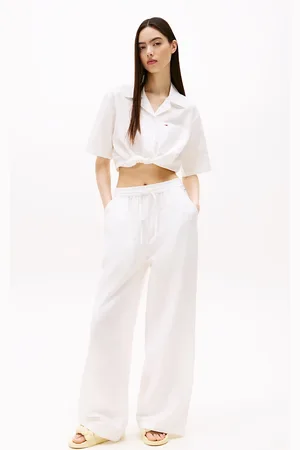 Tommy Hilfiger Wide Leg Trousers With Linen