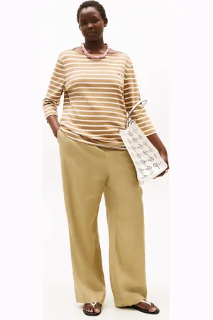 Tommy Hilfiger Curve Straight Leg Linen Blend Trousers