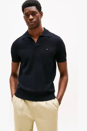 Tommy Hilfiger Stripe Textured Knit Polo Shirt