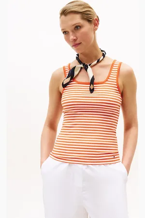 Tommy Hilfiger Ribbed Square Neck Slim Tank Top