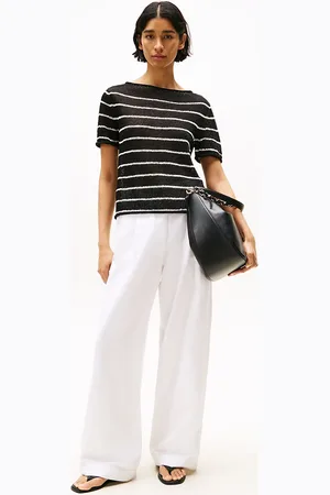 Tommy Hilfiger Wide Leg Trousers With Linen