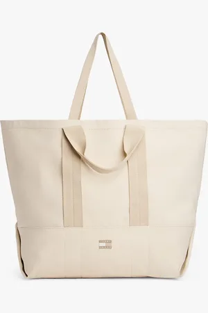 Tommy Hilfiger Tonal Logo Canvas Tote Bag