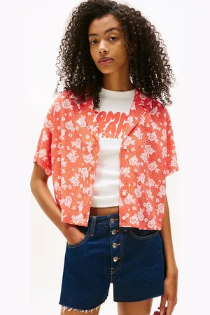 Tommy Hilfiger Cropped Print Short Sleeve Shirt