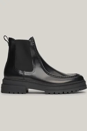 Tommy Hilfiger Patent Leather Chunky Cleat Chelsea Boots