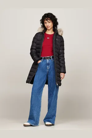 Tommy Hilfiger Faux Fur Trim Hooded Down Coat