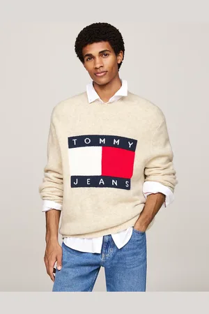 Tommy Hilfiger Flag Badge Mélange Jumper With Wool