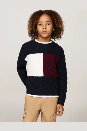 Tommy Hilfiger Colour-Blocked Cable Knit Jumper