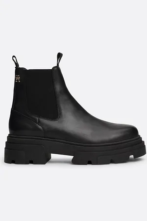 Tommy Hilfiger Leather Contrast Chunky Sole Chelsea Boots