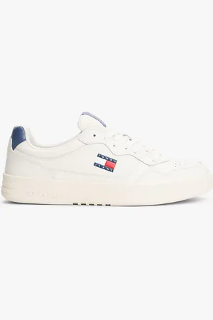 Tommy Hilfiger Leather Mix Embossed Cupsole Trainers