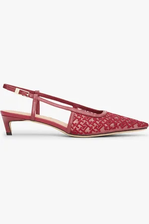 Tommy Hilfiger TH Monogram Slingback Mesh Kitten Heels