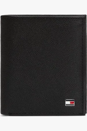 Tommy Hilfiger Enamel Flag Leather Trifold Wallet