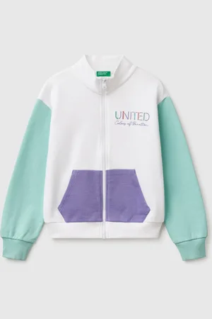 Benetton Casaco Com Fecho De Correr E Gola Alta XL Multicor