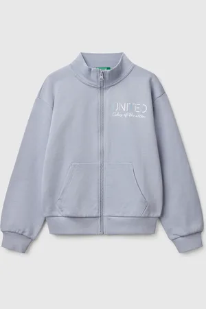 Benetton Casaco Com Fecho De Correr E Gola Alta XL Pervinca