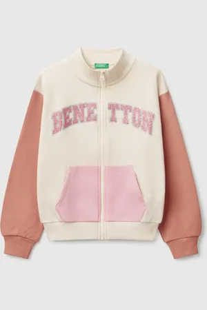 Benetton Casaco Com Fecho De Correr E Gola Alta XL Multicor