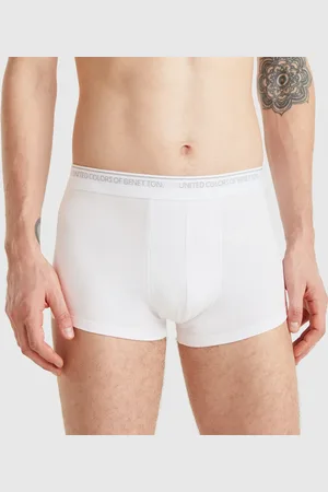 Benetton Boxers Ajustados Em Algodão L Branco