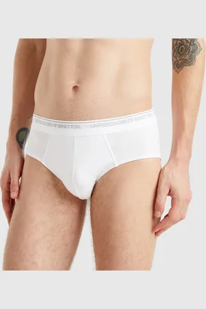 Benetton Slip Em Algodão Stretch L Branco