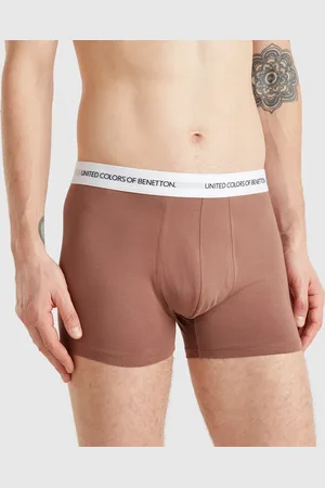 Benetton Boxers Em Algodão Stretch L Marrom