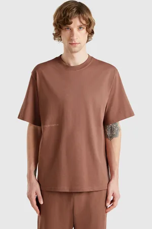 Benetton T-shirt Com Estampa Logótipo L Marrom