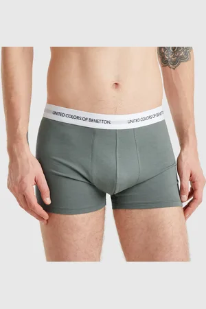 Benetton Boxers Em Algodão Stretch L Verde Claro