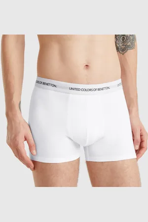 Benetton Boxers Em Algodão Stretch L Branco
