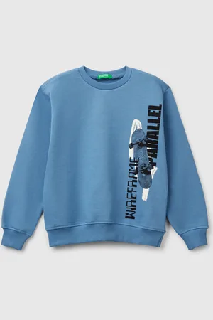 Benetton Sweat % Algodão Com Estampa XL Azul-claro