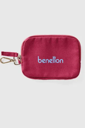 Benetton Keychain And Coin Purse Bordô