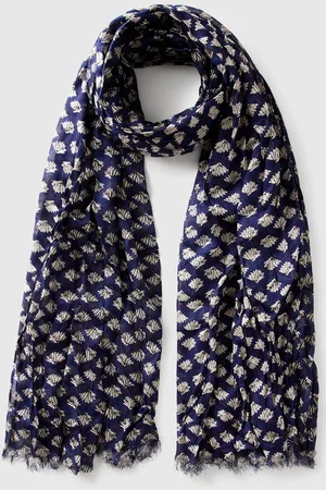 Benetton Écharpe Floral Em Viscose Bege