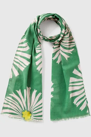 Benetton Écharpe Padrão Em Linho Misto Verde