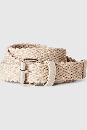 Benetton Cinto De Fita Stretch Bege Bege
