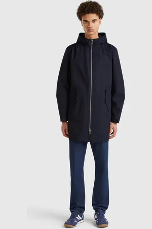Benetton Parka Em Mistura De Algodão XXL Azul-escuro