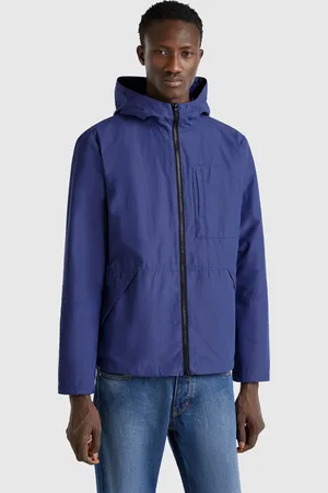 Benetton Casaco Leve Em Nylon XXL Azul-marinho